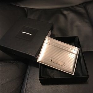 Saint Laurent silver cardholder